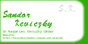 sandor keviczky business card